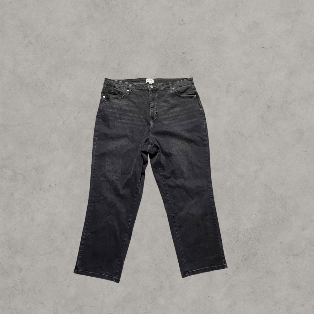 Sonoma Goods For Life Womens 18W Black Straight Leg High Rise Denim Jeans